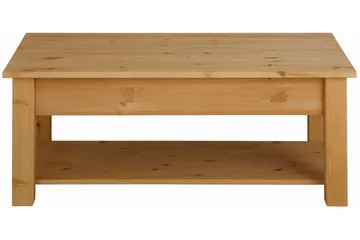 Evonne Soffbord 100 cm med Förvaring 2 Lådor + Hylla - Brun - Möbler - Bord & matgrupper - Soffbord