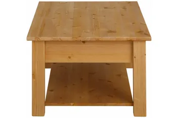 Evonne Soffbord 100 cm med Förvaring 2 Lådor + Hylla - Brun - Möbler - Bord & matgrupper - Soffbord