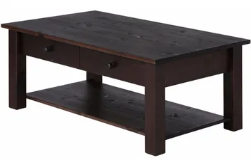 Evonne Soffbord 100 cm med Förvaring 2 Lådor + Hylla - Svart - Möbler - Bord & matgrupper - Soffbord