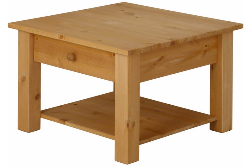 Evonne Soffbord 60 cm med Förvaring Låda + Hylla - Brun - Möbler - Bord & matgrupper - Soffbord