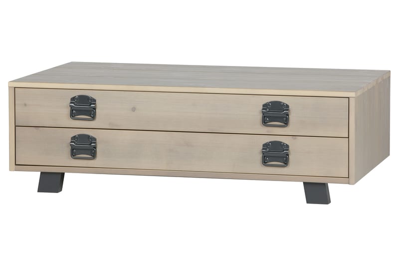 Factory Soffbord 110 cm med Förvaring Låda - Beige/Grå - Soffbord