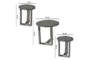 Falan Satsbord 52 cm Runt 3 Bord - Beige - Möbler - Bord & matgrupper - Soffbord