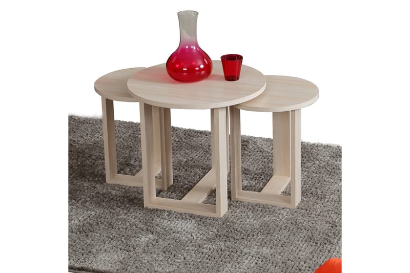 Falan Satsbord 52 cm Runt 3 Bord - Beige - Möbler - Bord & matgrupper - Soffbord