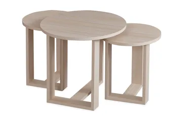 Falan Satsbord 52 cm Runt 3 Bord - Beige - Möbler - Bord & matgrupper - Soffbord