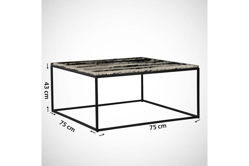 Falan Soffbord 75 cm Marmormönster - Vit/Svart - Soffbord