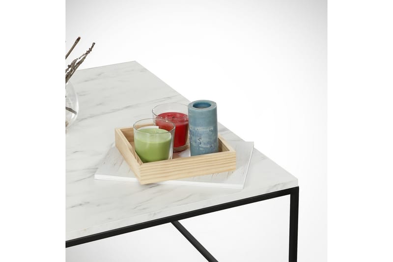 Falan Soffbord 75 cm Marmormönster - Vit/Svart - Möbler - Bord & matgrupper - Soffbord