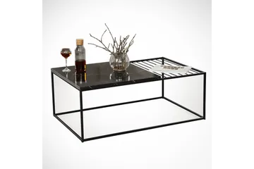 Falan Soffbord 95 cm Marmormönster Ribbor - Svart - Möbler - Bord & matgrupper - Soffbord