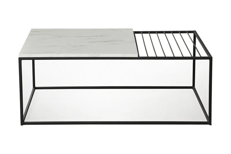 Falan Soffbord 95 cm Marmormönster Ribbor - Vit/Svart - Möbler - Bord & matgrupper - Soffbord