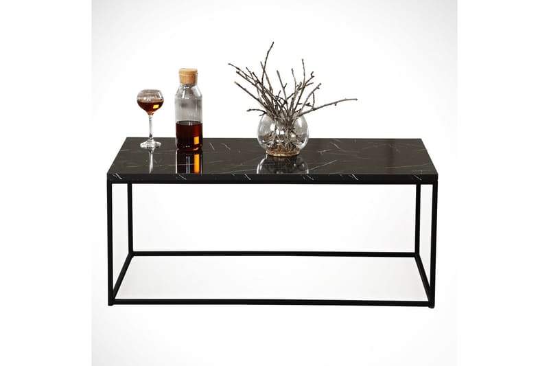 Falan Soffbord 95 cm Marmormönster - Svart - Möbler - Bord & matgrupper - Soffbord