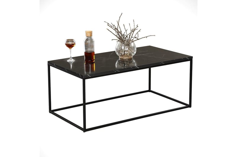 Falan Soffbord 95 cm Marmormönster - Svart - Möbler - Bord & matgrupper - Soffbord