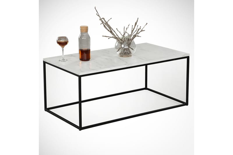 Falan Soffbord 95 cm Marmormönster - Vit/Svart/Grå - Möbler - Bord & matgrupper - Soffbord