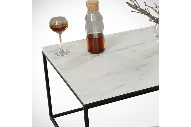 Falan Soffbord 95 cm Marmormönster - Vit/Svart/Grå - Möbler - Bord & matgrupper - Soffbord