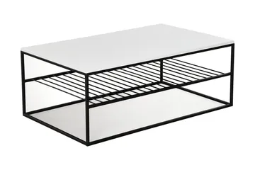Falan Soffbord 95 cm med Förvaring Hyllor Ribbor - Vit/Svart - Möbler - Bord & matgrupper - Soffbord