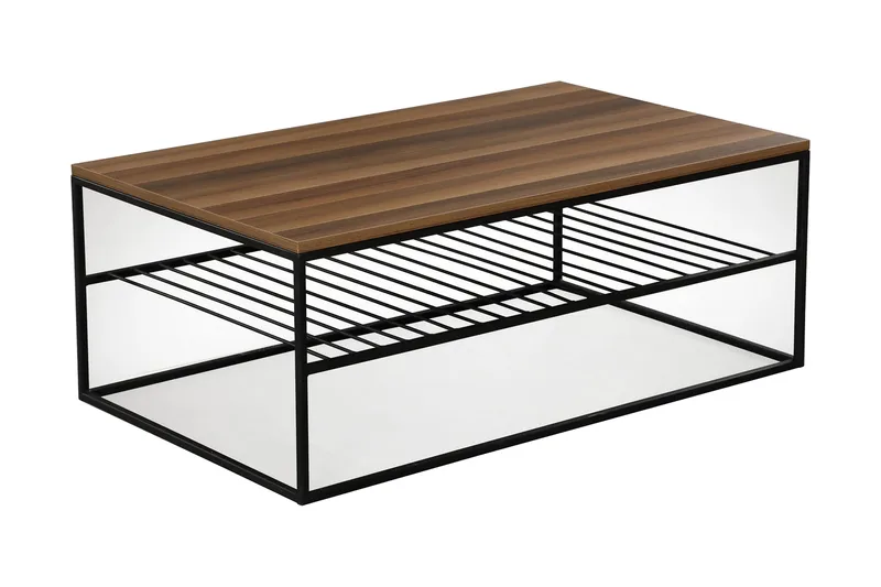 Falan Soffbord 95 cm med Hylla Ribbor - Brun - Möbler - Bord & matgrupper - Soffbord