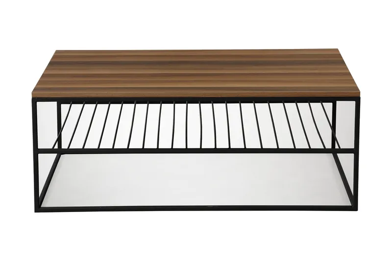 Falan Soffbord 95 cm med Hylla Ribbor - Brun - Möbler - Bord & matgrupper - Soffbord