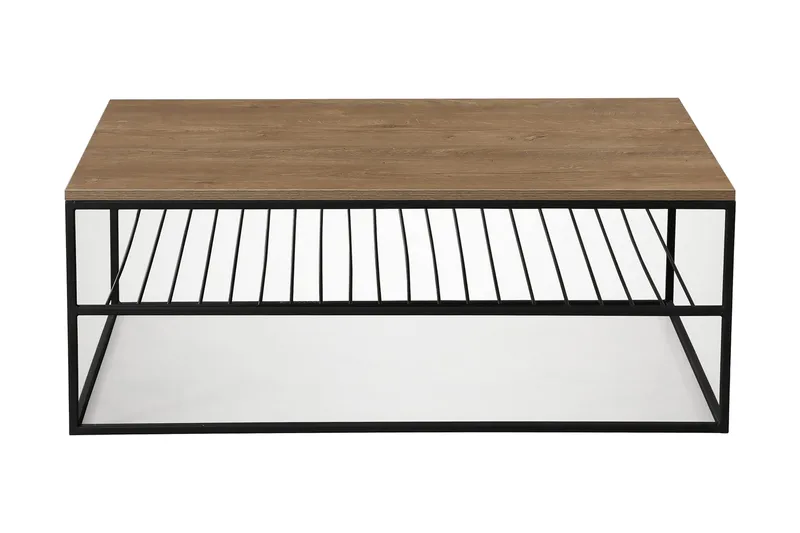 Falan Soffbord 95 cm med Hyllor Ribbor - Brun/Ek - Möbler - Bord & matgrupper - Soffbord