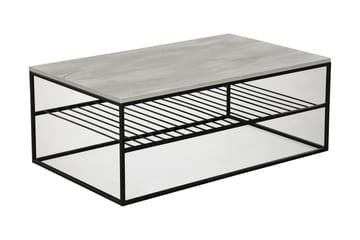 Falan Soffbord 95 cm med Hyllor Ribbor - Grå/Vit - Möbler - Bord & matgrupper - Soffbord