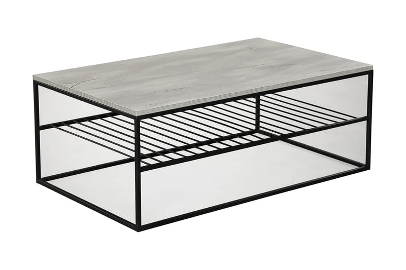 Falan Soffbord 95 cm med Hyllor Ribbor - Grå/Vit - Möbler - Bord & matgrupper - Soffbord