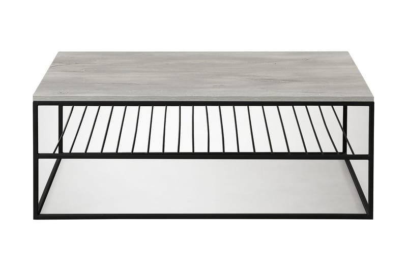 Falan Soffbord 95 cm med Hyllor Ribbor, Grå/Vit