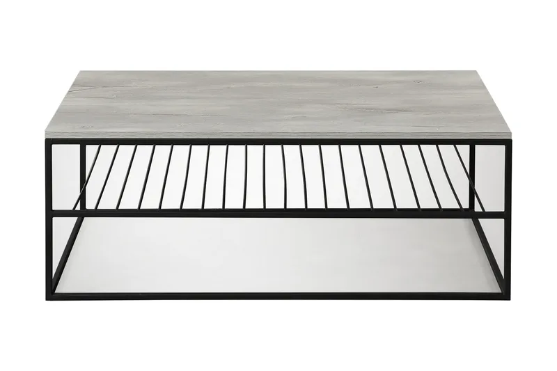 Falan Soffbord 95 cm med Hyllor Ribbor - Grå/Vit - Möbler - Bord & matgrupper - Soffbord