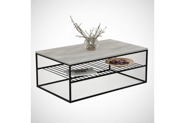 Falan Soffbord 95 cm med Hyllor Ribbor - Grå/Vit - Möbler - Bord & matgrupper - Soffbord