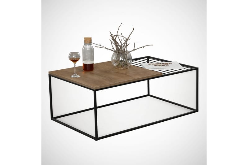 Falan Soffbord 95 cm Ribbor - Ek/Brun - Möbler - Bord & matgrupper - Soffbord