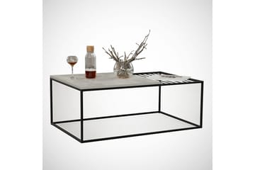 Falan Soffbord 95 cm Ribbor - Vit/Marmor - Möbler - Bord & matgrupper - Soffbord