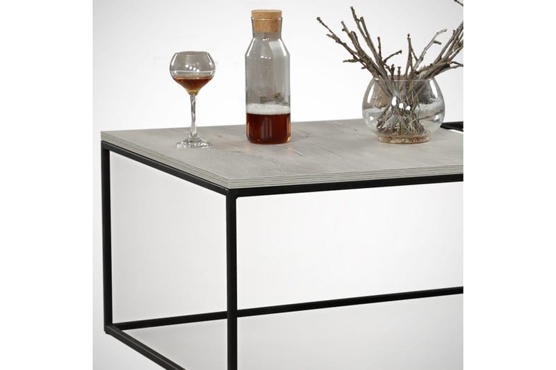 Falan Soffbord 95 cm Ribbor - Vit/Marmor - Möbler - Bord & matgrupper - Soffbord