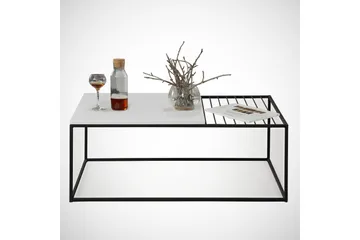 Falan Soffbord 95 cm Ribbor - Vit/Svart - Möbler - Bord & matgrupper - Soffbord