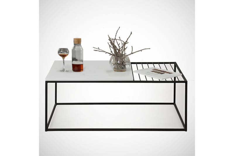 Falan Soffbord 95 cm Ribbor - Vit/Svart - Möbler - Bord & matgrupper - Soffbord