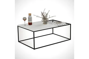 Falan Soffbord 95 cm Ribbor - Vit/Svart - Möbler - Bord & matgrupper - Soffbord