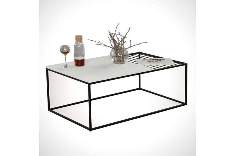 Falan Soffbord 95 cm Ribbor - Vit/Svart - Möbler - Bord & matgrupper - Soffbord