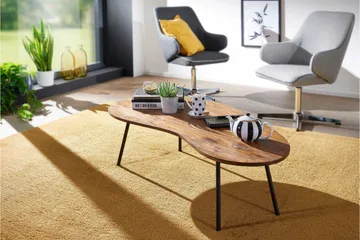 Fanks Soffbord 122 cm Njurformat - Massivt Trä/Svart - Möbler - Bord & matgrupper - Soffbord
