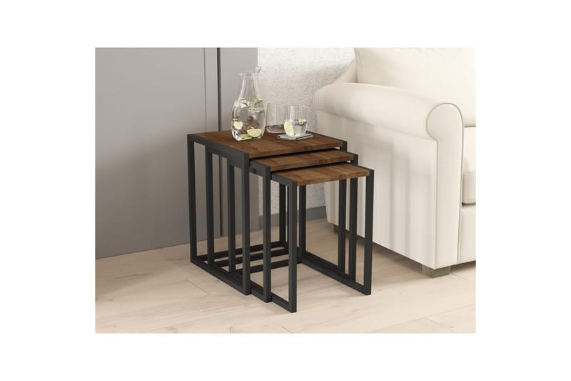 Fayen Satsbord 34 cm - Svart/Valnöt - Möbler - Bord & matgrupper - Soffbord - Kistbord