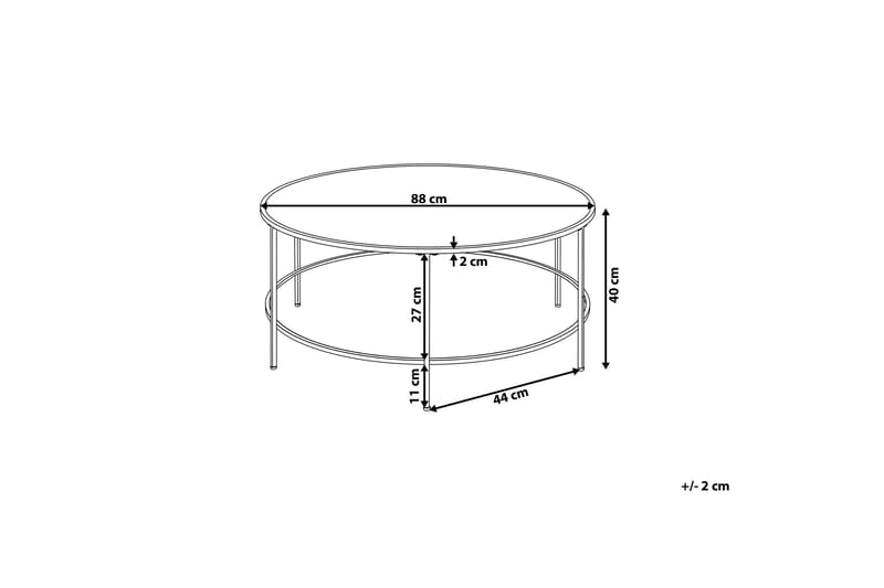 Florence Soffbord 88 cm - Svart/Glas - Soffbord