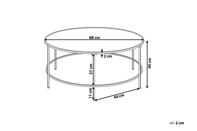 Florence Soffbord 88 cm - Svart/Glas - Soffbord