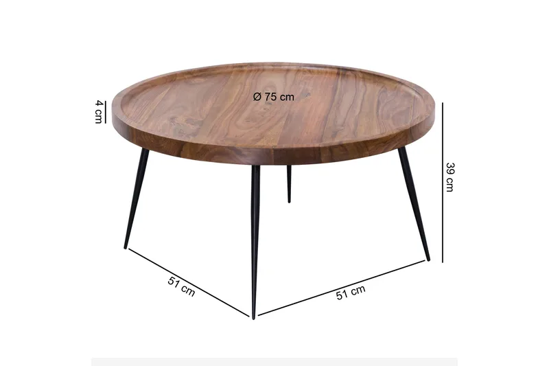 Forcell Soffbord 75 cm - Valnötsbrun - Möbler - Bord & matgrupper - Soffbord