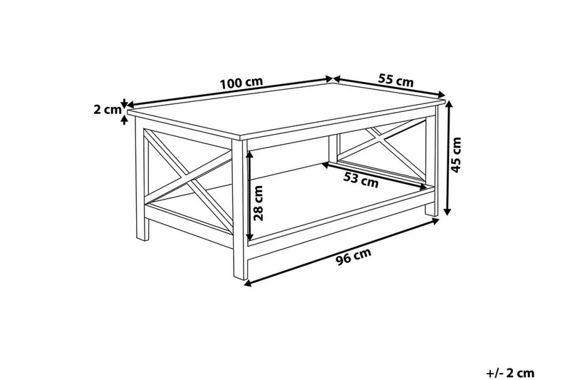 Fostia Soffbord 100 cm med Förvaring Hylla - Vit - Möbler - Bord & matgrupper - Soffbord