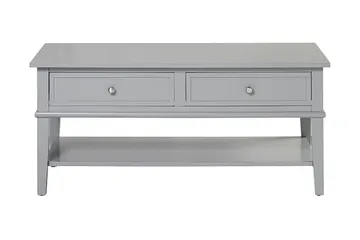 Franklin Soffbord 105 cm med Förvaring Hylla + 2 Lådor Grå - Dorel Home - Möbler - Bord & matgrupper - Soffbord - Soffbord med förvaring