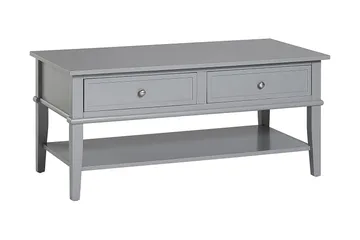 Franklin Soffbord 105 cm med Förvaring Hylla + 2 Lådor Grå - Dorel Home - Möbler - Bord & matgrupper - Soffbord - Soffbord med förvaring