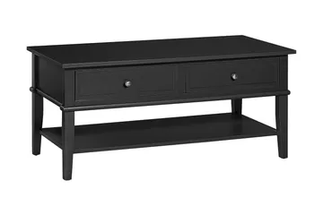 Franklin Soffbord 105 cm med Förvaring Hylla + 2 Lådor Svart - Dorel Home - Möbler - Bord & matgrupper - Soffbord - Soffbord med förvaring