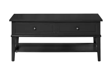 Franklin Soffbord 105 cm med Förvaring Hylla + 2 Lådor Svart - Dorel Home - Möbler - Bord & matgrupper - Soffbord - Soffbord med förvaring