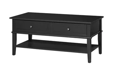 Franklin Soffbord 105 cm med Förvaring Hylla + 2 Lådor Svart - Dorel Home - Möbler - Bord & matgrupper - Soffbord - Soffbord med förvaring