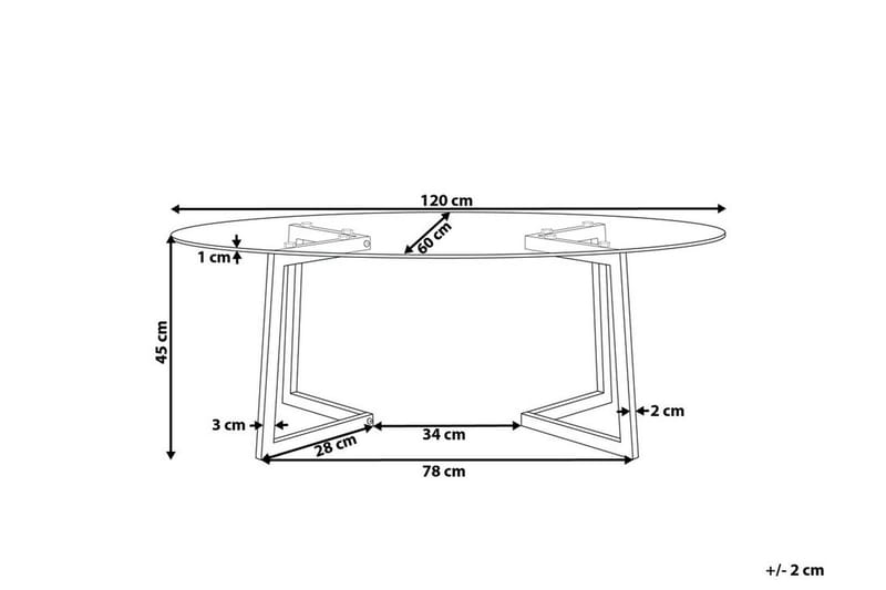 Frechen Soffbord 120 cm - Glas/Guld - Möbler - Bord & matgrupper - Soffbord