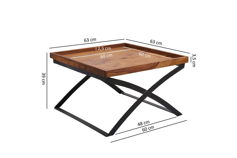 Frederik Soffbord 63 cm - Massivt Trä/Svart - Möbler - Bord & matgrupper - Soffbord