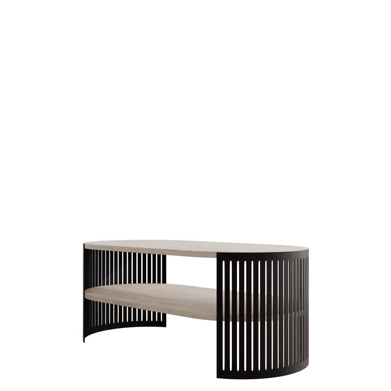 Friend Soffbord 100 cm Oval, Svart|beige