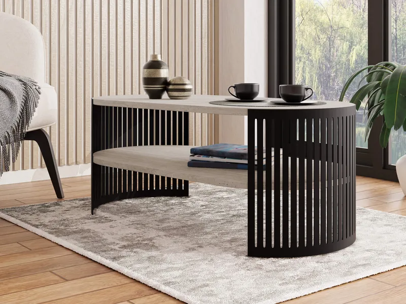Friend Soffbord 100 cm Oval - Svart|beige - Möbler - Bord & matgrupper - Soffbord