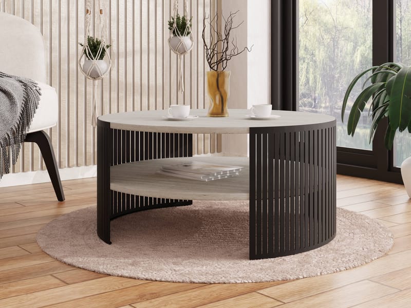 Friend Soffbord 75 cm Rund - Svart|beige - Möbler - Bord & matgrupper - Soffbord