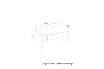 Furny Home Soffbord 90 cm Höj- och Sänkbar med Förvaring - Vit - Möbler - Bord & matgrupper - Soffbord