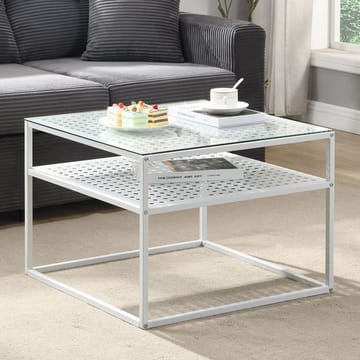 Galaro Soffbord 60 cm - Transparent och matt vit - Möbler - Bord & matgrupper - Soffbord - Soffbord med förvaring